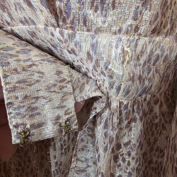 Ramy Brook New York Amalia Plunging Metallic and Silk Cocktail Dress Size 00 - Picture 14 of 15